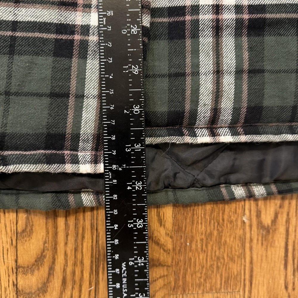 Dickies Mens Large Green Insulated Button Up Flannel Jacket Plaid P204260 - Picture 14 of 15